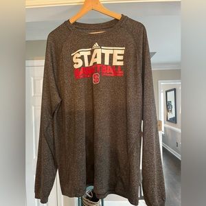 Mens Adidas Clima Cool long sleeve NC State Wolfpack shirt